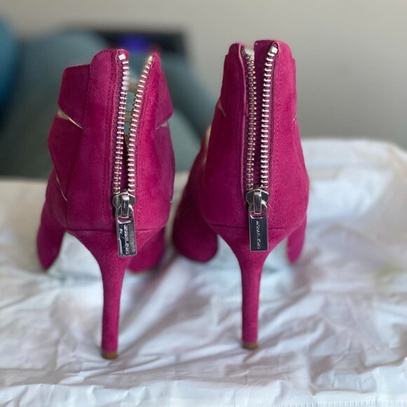 Michael Kors MK Strappy Heels open toe Pink Barbie Magenta silver - Picture 7 of 11